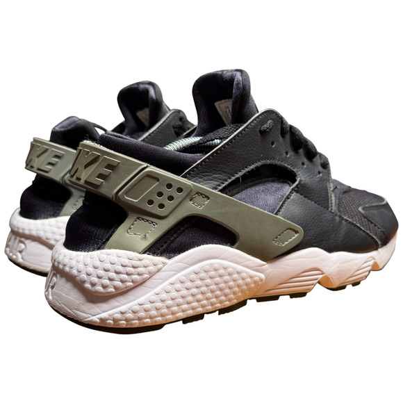 NIKE Air Huarache Run Women's 8.5 Black Army Green Sneaker Athletic Shoes - Picture 6 of 14